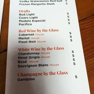 Happy Hour Menu