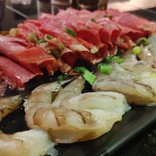 Shrimp looked so fresh. Wagyu was delicious.