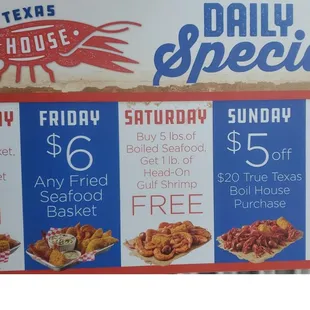 True Texas Boil House daily specials