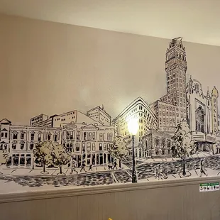 Beautiful mural of Oakland on the wall