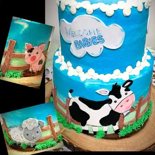 Fun Farm themed Baby Shower Cake