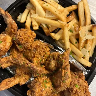 fried chicken and french fries