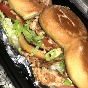 Salmon sliders are delicious