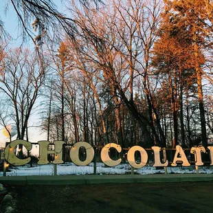 a sign for truffle hill chocolates