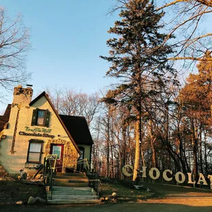 a house in the background