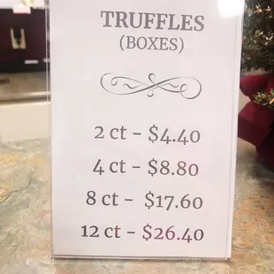 Truffle pricing