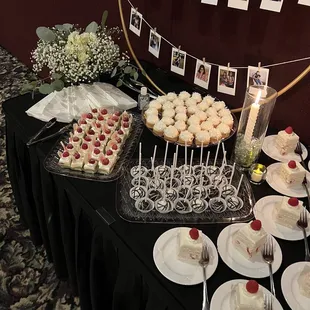 a variety of desserts