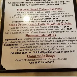 menu