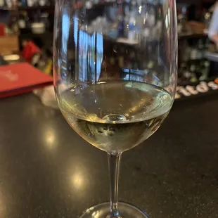a glass of white wine