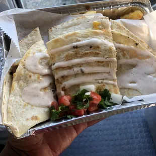 QG quesadilla &amp; fries