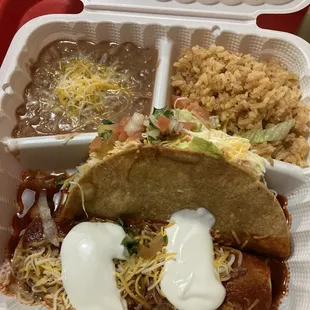 Combo plate #1 Beef taco and cheese enchilada 4.5/5