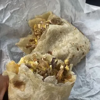 Steak, Potatoes, Eggs and Cheese