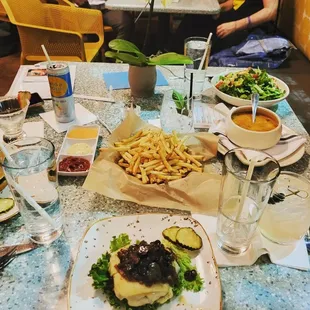 Dinner is served. I ordered my burger protein style to make room for the delicious .