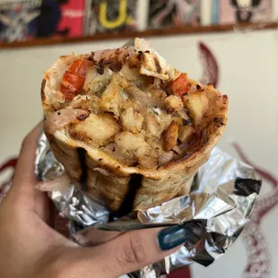 Leftover Chicken Shawarma half