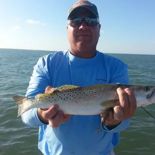 Caught king and spanish mackerel and snapper then came in and caught a bunch of trout.