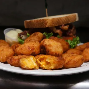 a plate of fried tater tots