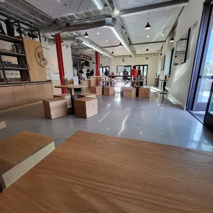 the inside of the building