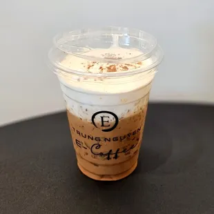 Vietnamese espresso with hazelnut cream