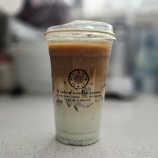 pandan latte with coffee jelly