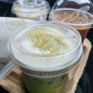 Matcha Latte w/Coffee Jelly