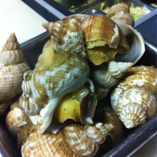 The cooked escargot.