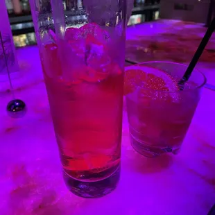 a drink and a drink glass