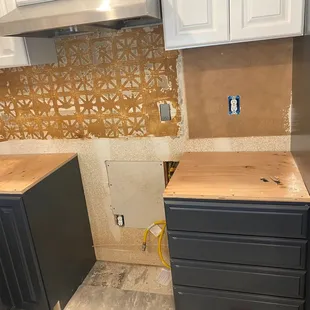 a kitchen being remodeled