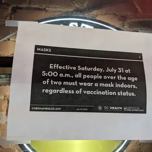 a sign with information