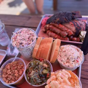 a variety of food on a tray