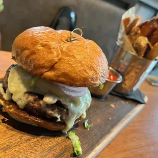 Hamburger and Fries.  This was delicious!