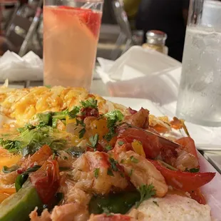 lobster omelette and mimosa