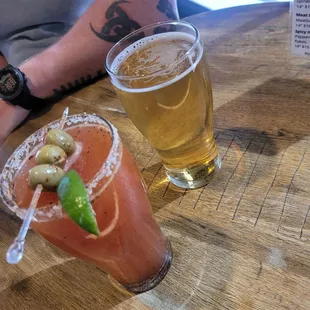 I got the red beer and hubs the blonde wheat they were offering!