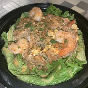 Shrimp and crab meat fried rice