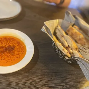 Yummy bread and sauce