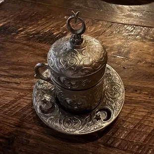 Turkish coffee with the lid on
