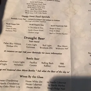 menu