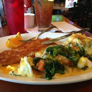 Veggie benedict ($6.75) and Bloody Mary ($3 Sunday until 3pm).