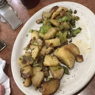 Home fries with peppers and onions