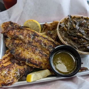 Blackened Catfish with Spicy Collards