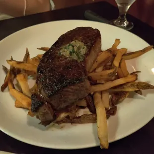 Prime center-cut sirloin with fries