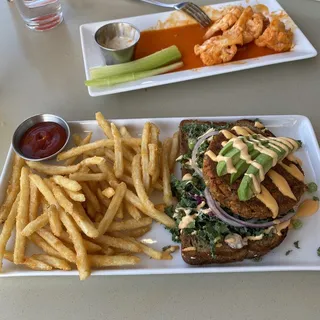 Sweet Potato Veggie Burger Lunch