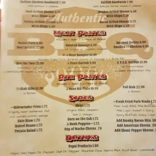 menu