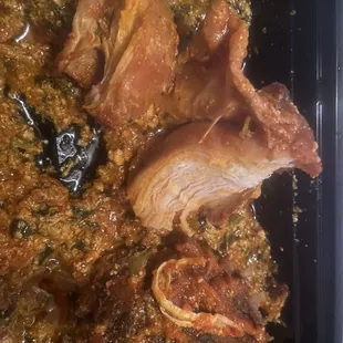 Egusi Soup with 2 meat choices $16.95 plus tax