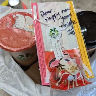 DoorDash today and it came with a beautiful mask &amp; chocolate.  Happy New Year 2022