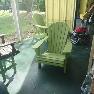 My chairs being powerwashed before I load them up to go home!  :)