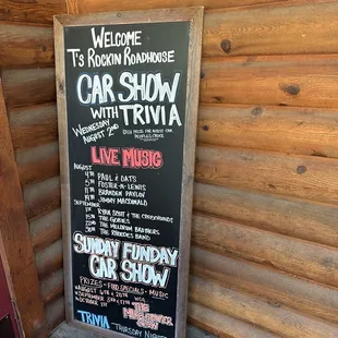 a sign for a car show