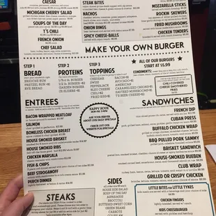 sushi and sashimi, menu
