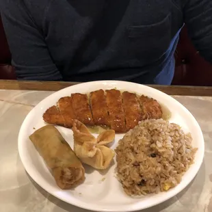 Lemon chicken lunch.