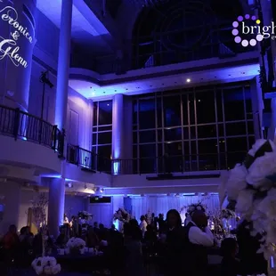 Tsakopoulos Library Galleria Sacramento Deep Blue Uplighting | Brighten Up Event Lighting