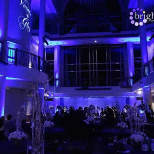 Tsakopoulos Library Galleria Sacramento Deep Blue Uplighting | Brighten Up Event Lighting